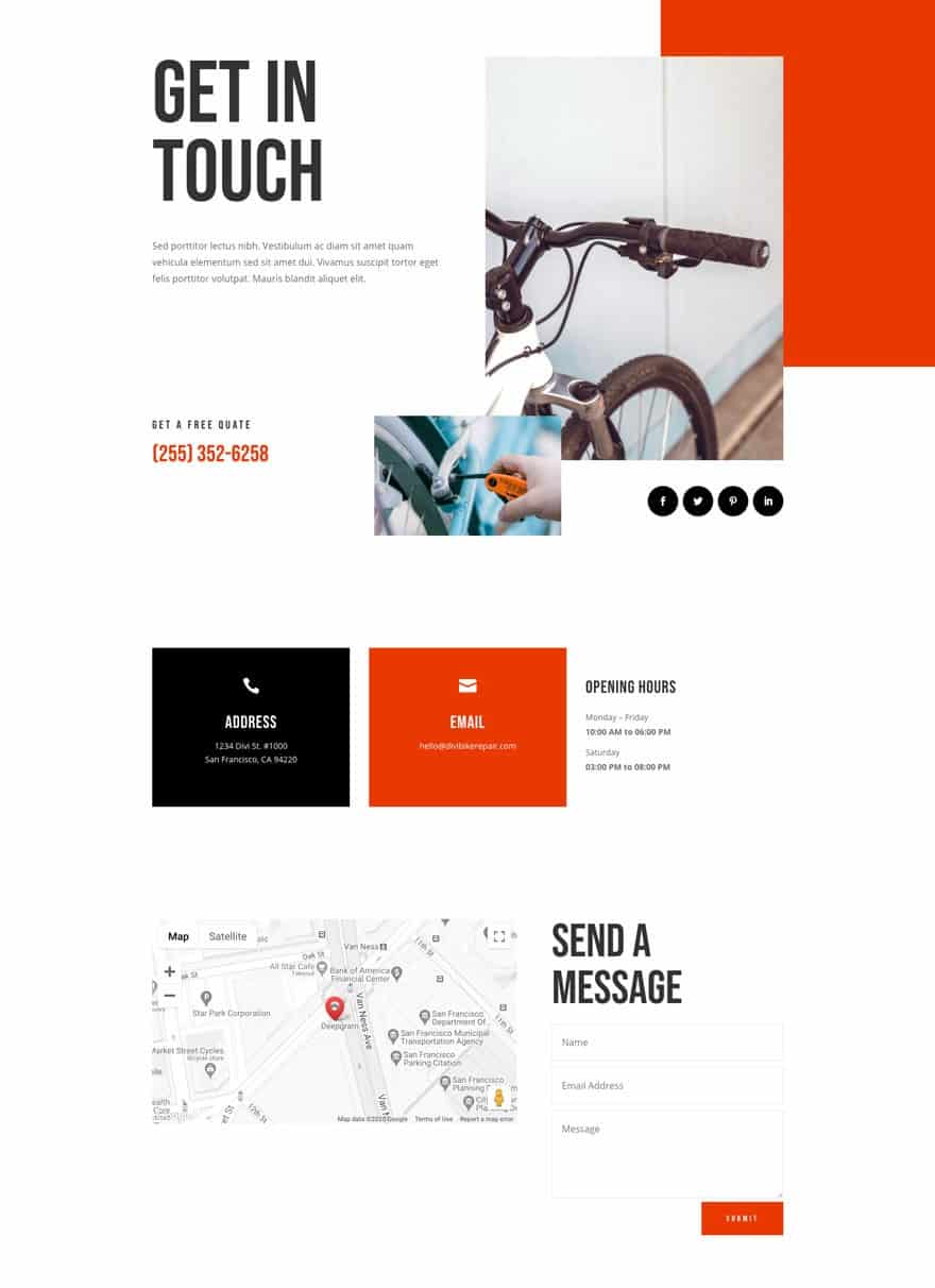 bike repair contact page